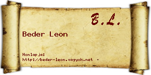 Beder Leon névjegykártya